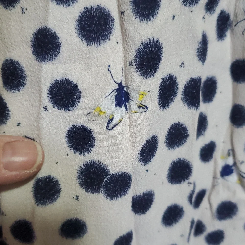 H&M x Anna Glover Navy Polka Dot Blazer Size 4 - Picture 3 of 8